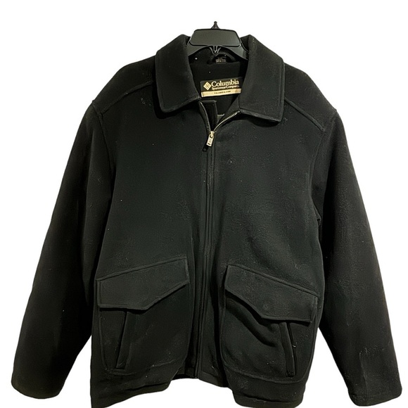 Columbia Men's Full Zip black Wool Blend Bomber Jacket size large - Picture 1 of 8